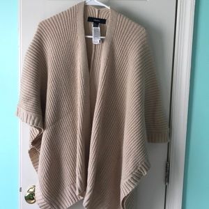 Chunky poncho open front cardigan